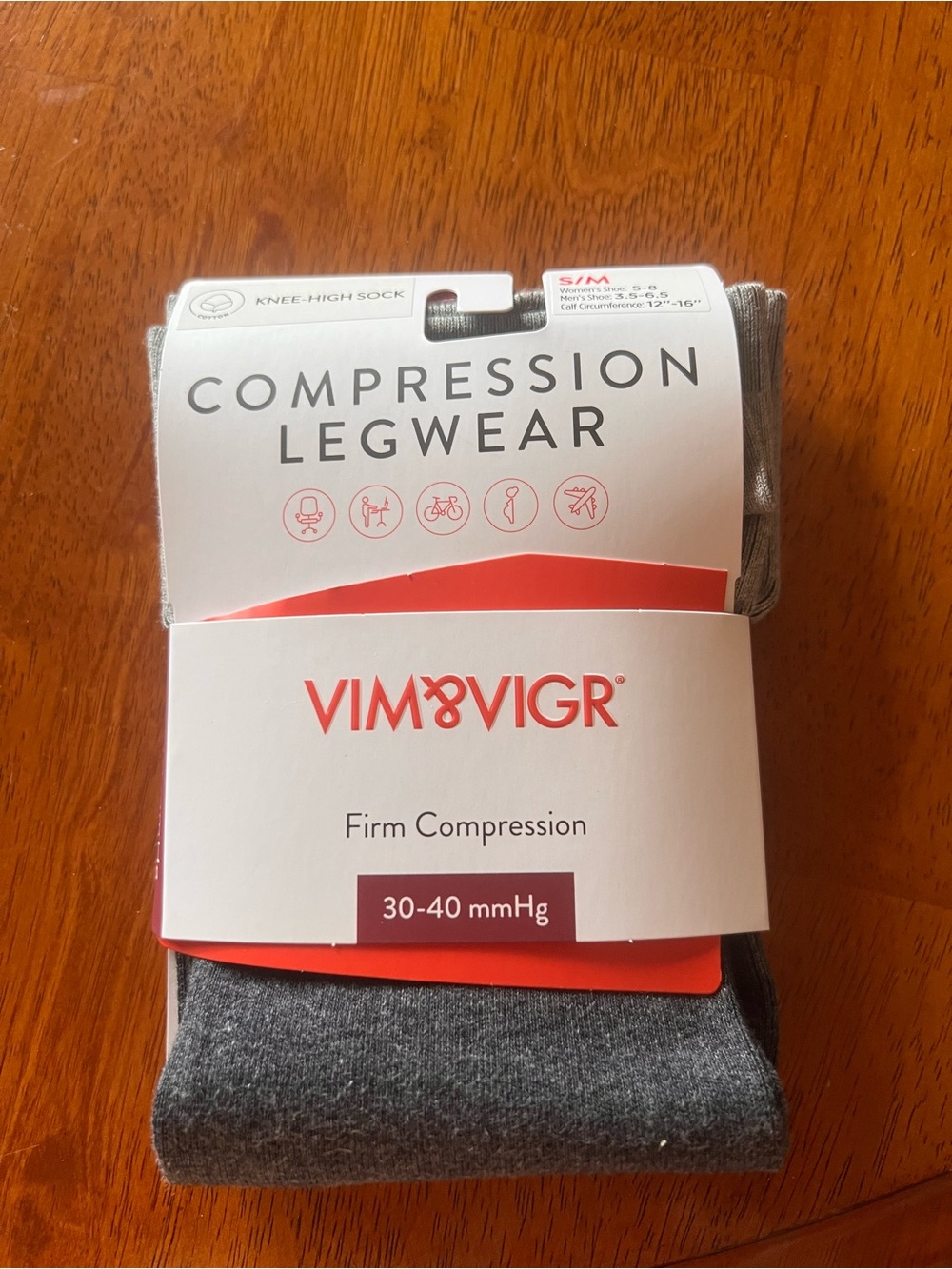 Women’s Firm Compression Knee-High Socks - Gray NWOT